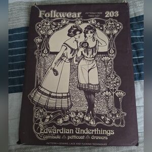 1978 Folkwear Sewing Pattern 203 Womens Edwardian Underthings 3 Pc Sz S-L
